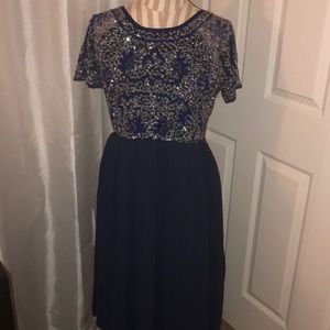 NWT Maternity Beaded Navy Dress ASOS